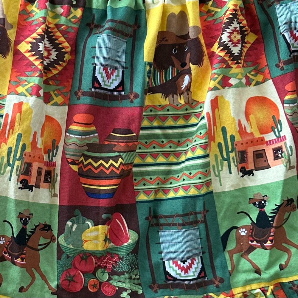 Vintage Camille Oliver Southwestern Western Tiered Maxi Skirt USA - Picture 5 of 6